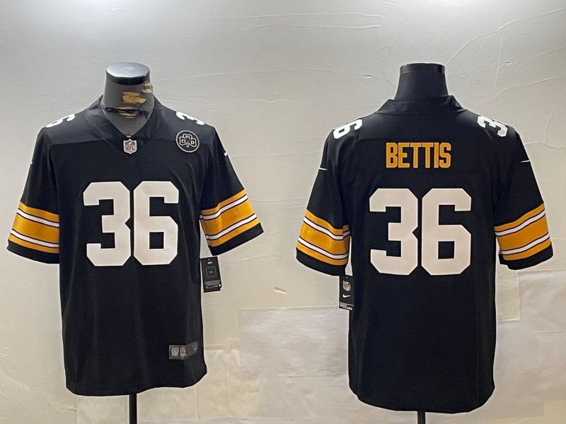 Men Pittsburgh Steelers #36 Bettis Black 2024 Nike Limited NFL Jersey style 12162